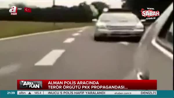 Alman polis aracında PKK paçavrası!