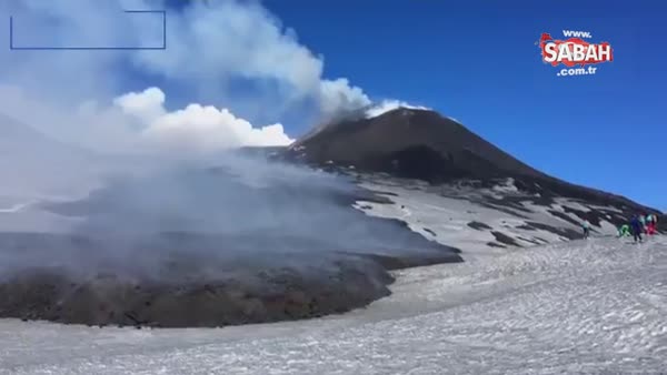 BBC çekim yaparken patlayan etna yanardağı