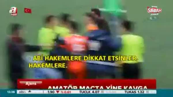 Sivas'ta amatör maçta ortalık karıştı