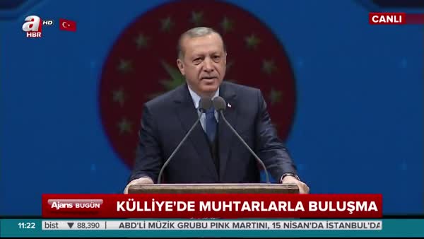 Cumhurbaşkanı Erdoğan Cumhurbaşkanlığı Külliyesi'nde muhtarlara hitap etti