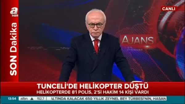 Tunceli'de helikopter düştü