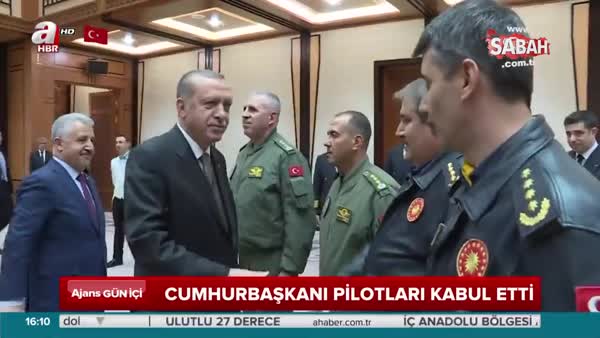 Cumhurbaşkanı Erdoğan, pilotları kabul etti