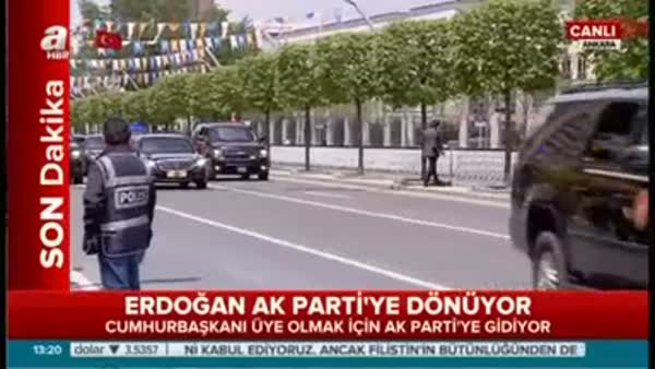 Erdoğan üye olmak için AK Parti Genel Merkezi'nde