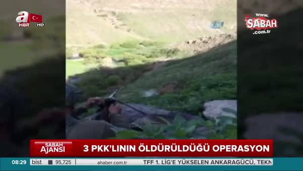 3 PKK'lının öldürüldüğü operasyon kamerada!