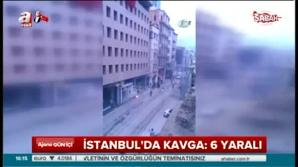 Final Four öncesi Taksim'de taraftar kavgası