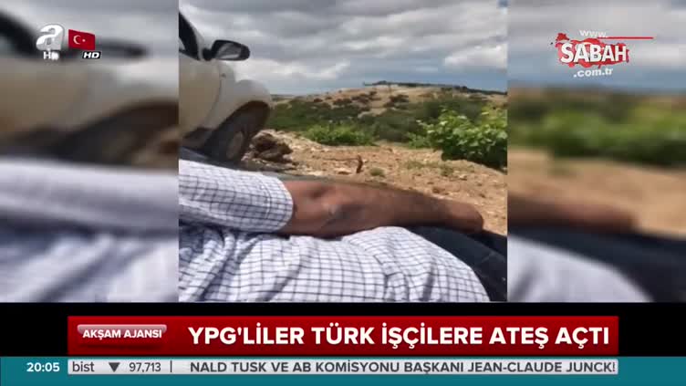 YPG'li teröristlerin işçilerimize ateş açma anı kamerada!