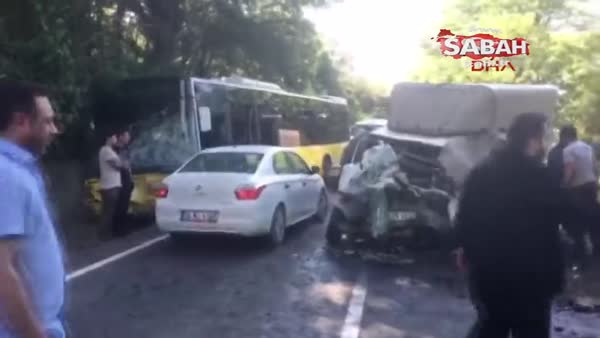 Sarıyer'de İETT otobüsü ile kamyonet çarpıştı: 1 ölü, 5 yaralı