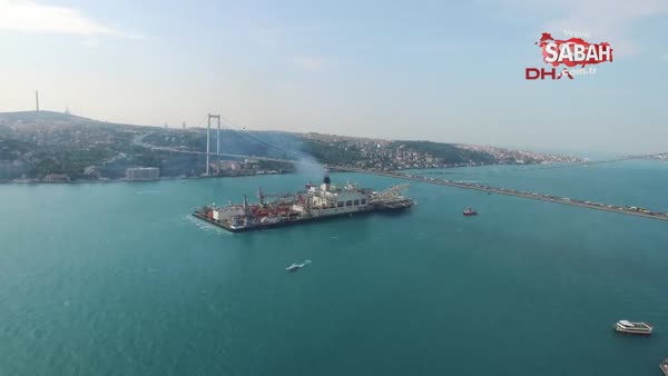 Dev geminin İstanbul BoğazI'ndan geçişi havadan böyle görüntülendi