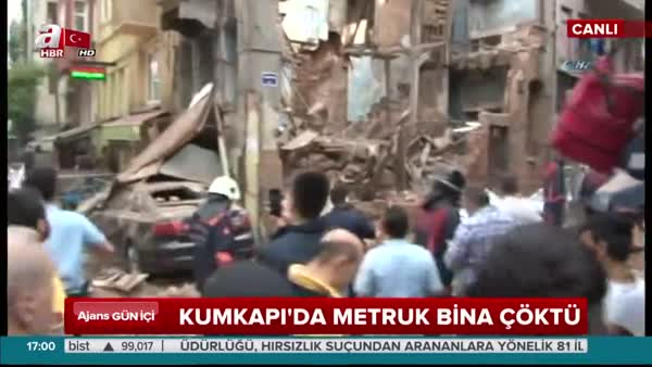 Son dakika: İstanbul Kumkapı'da bina çöktü!