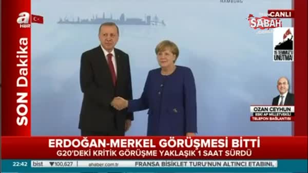 Cumhurbaşkanı Erdoğan-Merkel görüşmesi sona erdi