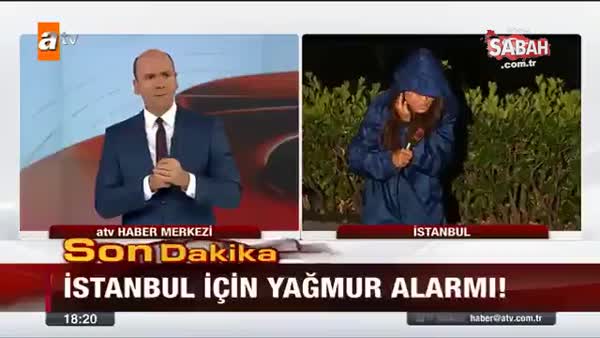 ATV Muhabiri Tuğba Södekoğlu canlı yayında fırtınaya yakalandı!