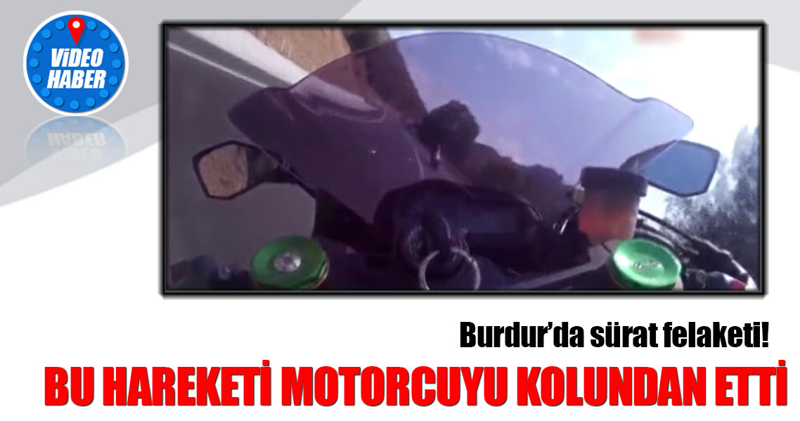 Burdur Genç motorcunun yaralandığı kaza kask kamerasında