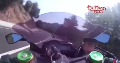 Burdur Genç motorcunun yaralandığı kaza kask kamerasında