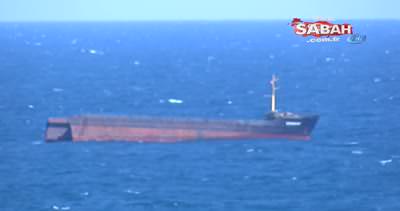 Sarıyer Kilyos açıklarında yük gemisi ortadan ikiye ayrıldı