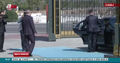 Cumhurbaşkanı Erdoğan Külliye’de Mahmut Abbas’ı kabul ediyor