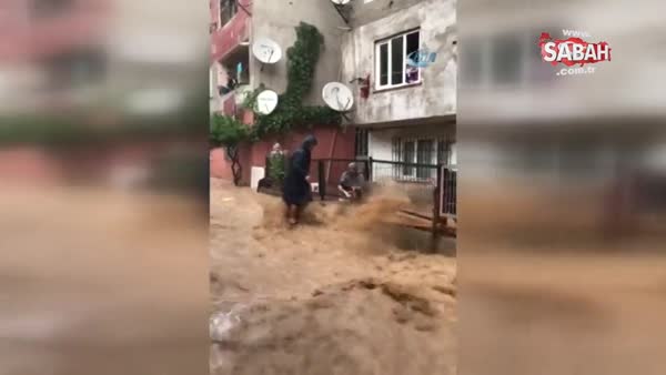 İstanbul Sarıyer'de sel baskını