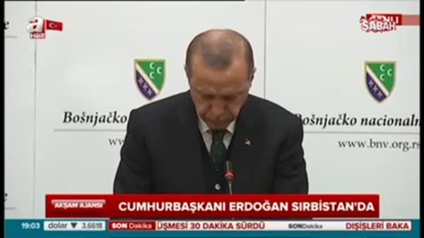 Cumhurbaşkanı Erdoğan Sırbistan'da konuştu