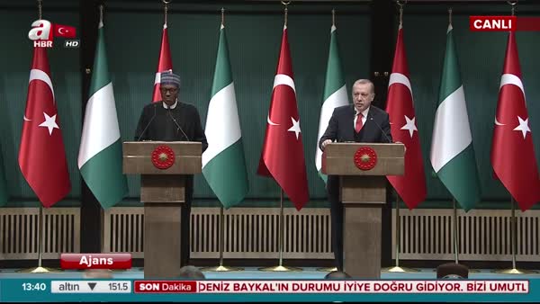 Cumhurbaşkanı Erdoğan Nijerya Cumhurbaşkanı Buhari ile ortak basın toplantısı düzenledi