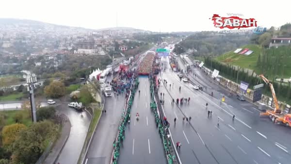 Vodafone 39. İstanbul Maratonu havadan görüntülendi