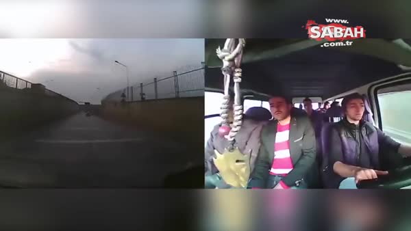 Freni patlayan minibüsü durdurmayı başaran şoför sosyal medyada olay oldu!