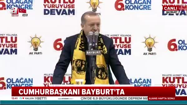 Cumhurbaşkanı Erdoğan AK Parti'nin Bayburt'ta düzenlenen 6. Olağan İl Kongresinde konuştu