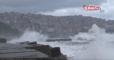 Zonguldak’ta dev dalgalar 7 metrelik duvarı aştı!