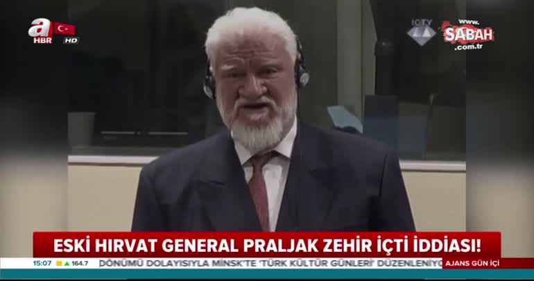 20 yıl hapis cezası olan Hırvat general mahkemede zehir içti!