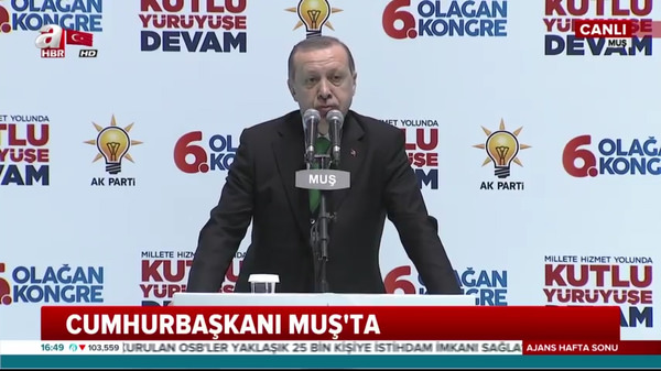 Cumhurbaşkanı Erdoğan AK Parti Muş İl Kongresi'nde konuştu