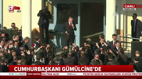 Cumhurbaşkanı Erdoğan Gümülcine'de soydaşlara hitap etti