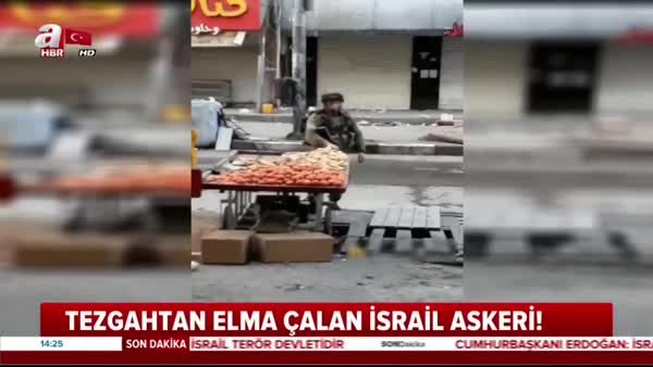 İsrailli asker tezgahtan elma çaldı