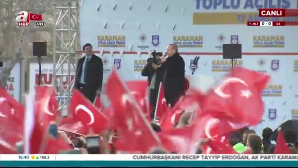 Cumhurbaşkanı Erdoğan, Karaman'da önemli açıklamalarda bulundu