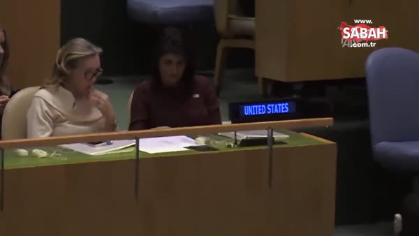 BM'de tarihi karar açıklanırken ABD temsilcisi salonu böyle terk etti!