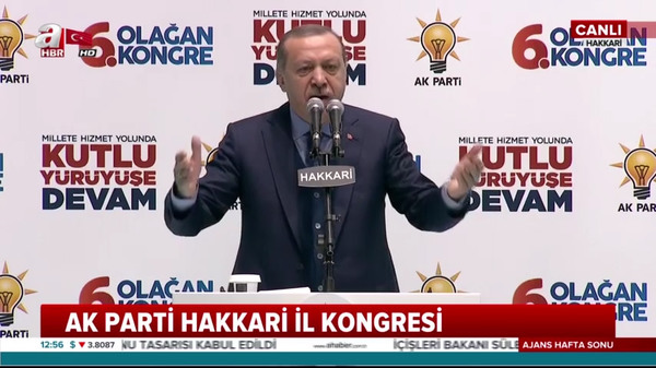 Cumhurbaşkanı Erdoğan, AK Parti Hakkari İl Kongresi'nde konuştu