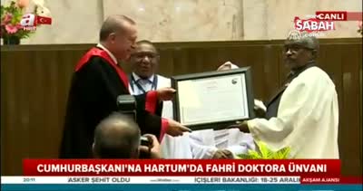 Cumhurbaşkanı Erdoğan’a Hartum’da Fahri Doktora Ünvanı