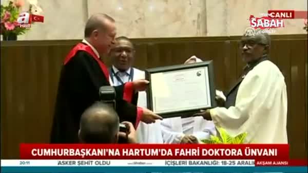 Cumhurbaşkanı Erdoğan'a Hartum'da Fahri Doktora Ünvanı