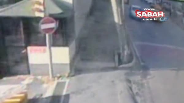 Beşiktaş’ta kontrolden çıkan otomobil duvara böyle çarptı