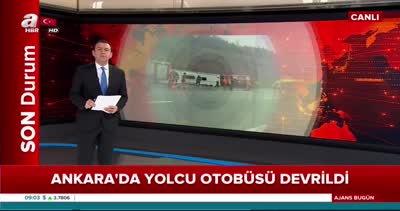 Ankara’da otobüs devrildi