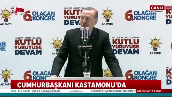 Cumhurbaşkanı Erdoğan Kastamonu'da İl kongresinde konuştu