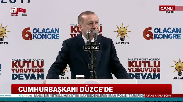 Cumhurbaşkanı Erdoğan Düzce'de AK Parti il kongresinde konuştu