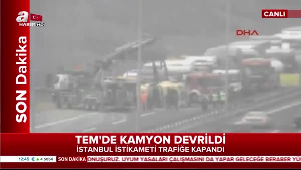 TEM otoyolunda kaza! İstanbul istikameti trafiğe kapatıldı