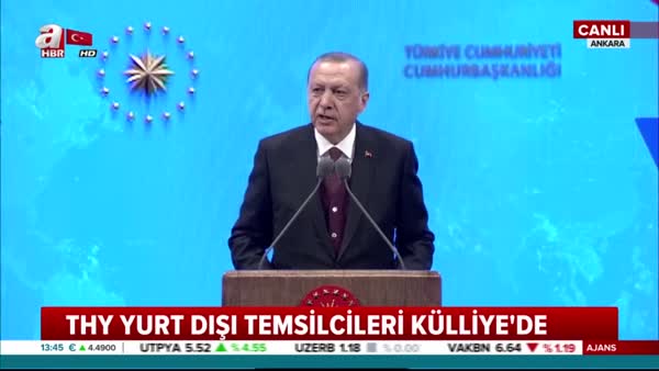 Cumhurbaşkanı Erdoğan Külliye'de THY Yurt Dışı temsilcilerini ağırladı