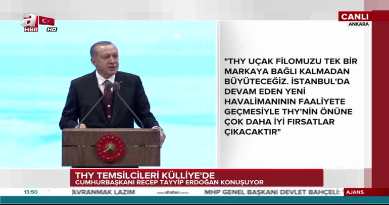 Erdoğan: THY sayesinde kimsenin boynu bükük kalmadı!