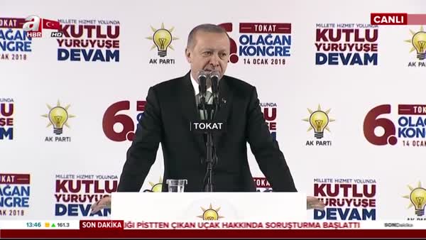 Cumhurbaşkanı Erdoğan, AK Parti Tokat olağan il kongresinde konuştu