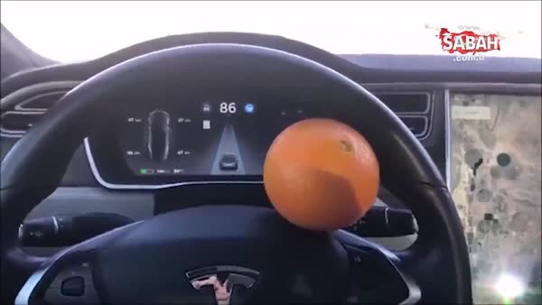 Tesla'nın otomatik pilotunu portakalla kandırdı