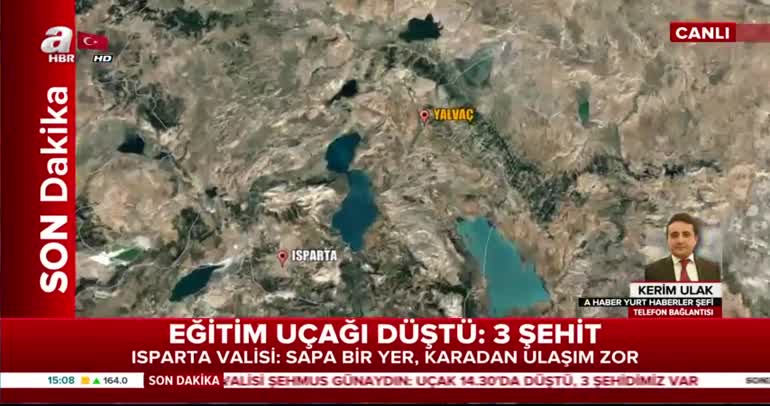 Isparta'da eğitim uçağı düştü