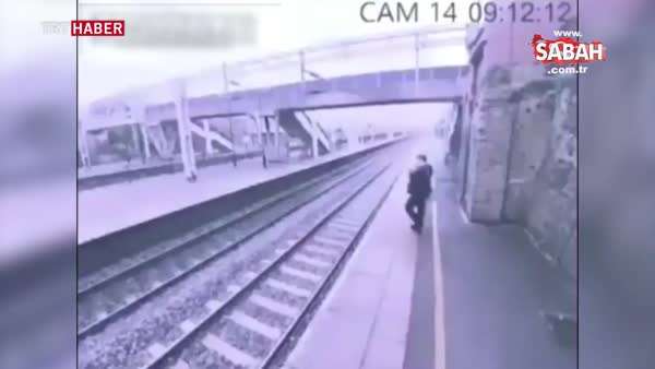 Trenin önüne atlayan adamı kurtaran kahraman kadın!