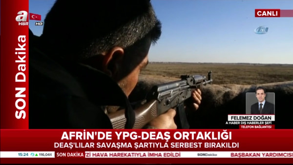 PYD/PKK, Afrin’deki DEAŞ’lıları TSK’yla savaşmaları için serbest bıraktı