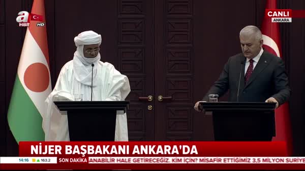 Başbakan Yıldırım ve Nijer Başbakanı Rafini'den ortak açıklama