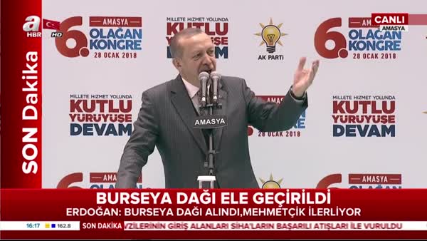 Cumhurbaşkanı Erdoğan AK Parti Amasya 6. Olağan İl Kongresi'nde konuştu