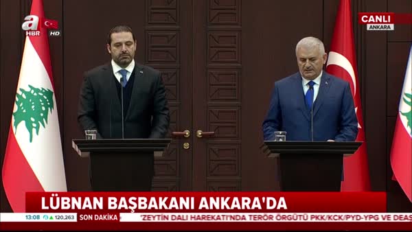 Başbakan Yıldırım, Lübnan Başbakanı Hariri ortak basın toplantısı düzenledi